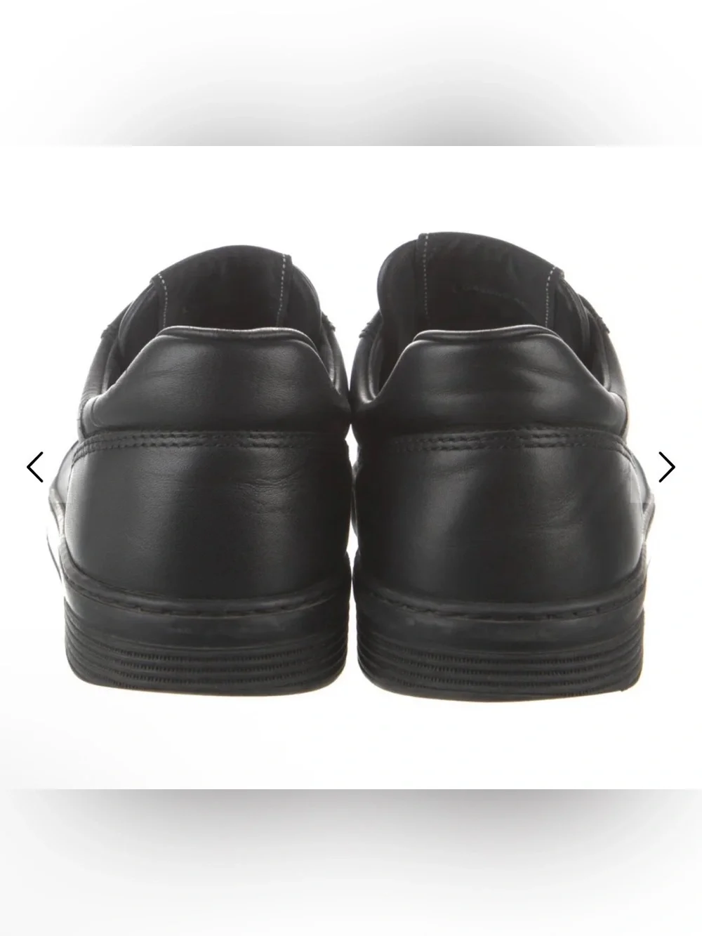 💄Auth CHANEL Black Leather women’s Sneakers with Gold Logo EUR  41 US 11
